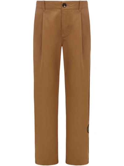 Shop Gucci Junior Trousers In Caramel