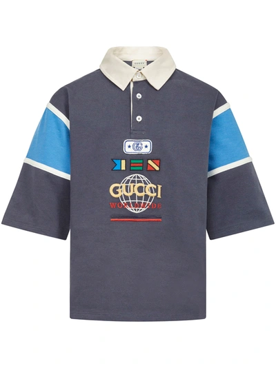 Shop Gucci Junior Polo Shirt In Grey