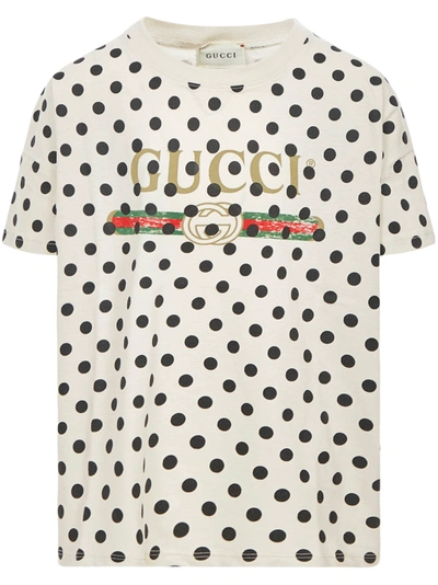 Shop Gucci Junior T-shirt In Cream