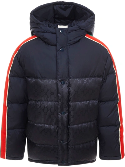 Shop Gucci Junior Down Jacket In Blue