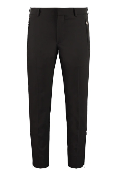 Shop Prada Techno Fabric Tailored Trousers In Black