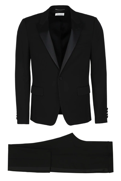 Shop Saint Laurent Virgin Wool Two Piece Suit In Black