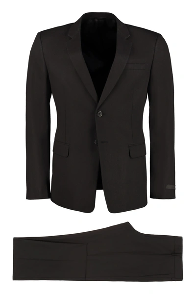 Shop Prada Two-piece Cotton Suit In Black
