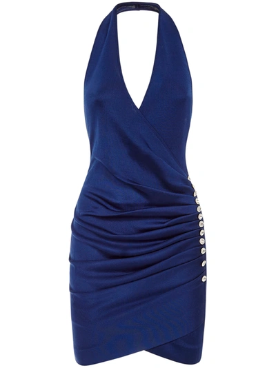Shop Azzaro Fidji V1 Mini Dress In Blue