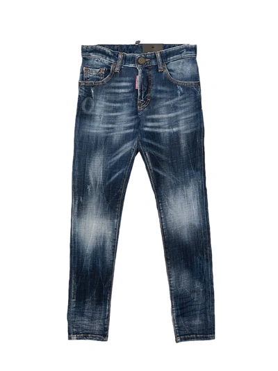 Shop Dsquared2 Blue Stretch-cotton Jeans In Denim