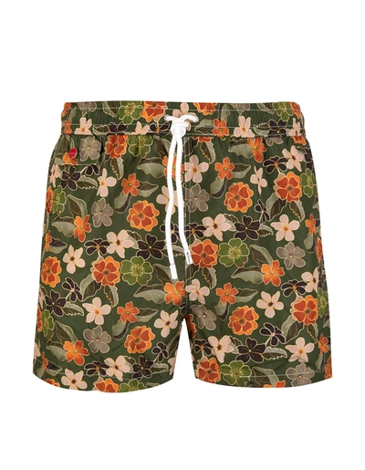 Shop Kiton Military Green Swimsuit With Floral Fantasy