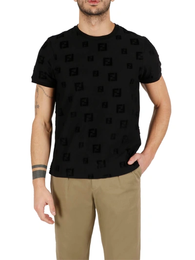 Shop Fendi Chenille Ff T-shirt In Black
