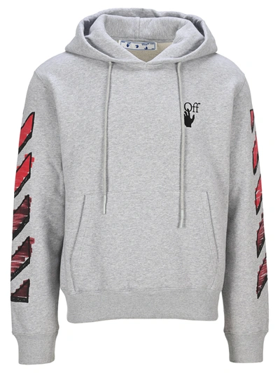 Shop Off-white Off White Marker Hoodie In Grey