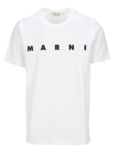 Shop Marni Short-sleeved Organic Jersey T-shirt In White