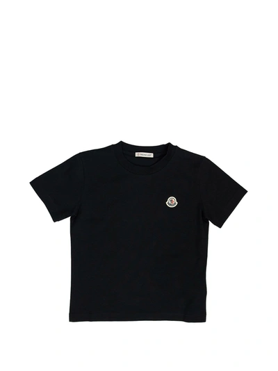 Shop Moncler Logo T-shirt Short Sleeve In Black