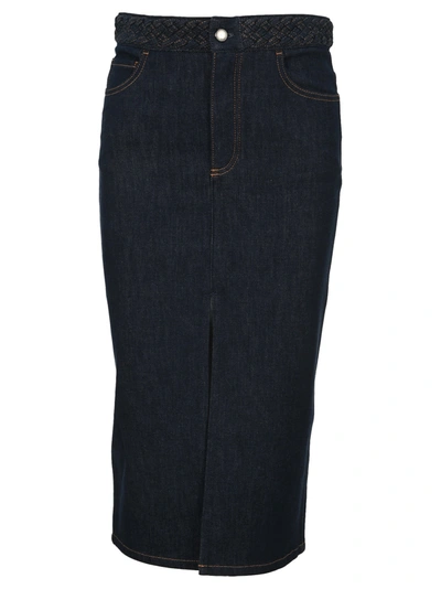 Shop Chloé Chloe Stretch Denim Skirt In Dark Night Blue