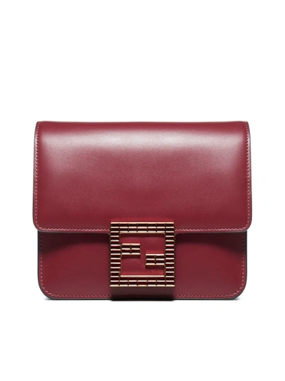 Shop Fendi Shoulder Bag In Bordeaux