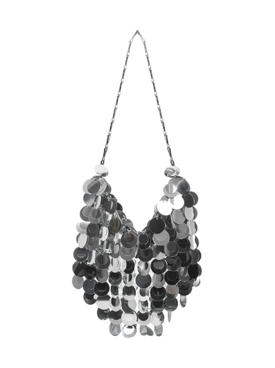 Shop Paco Rabanne Hobo Sparkle Shoulder Bag In Silver