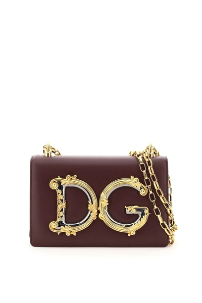 Shop Dolce & Gabbana Dg Girls Shoulder Bag In Vinaccia