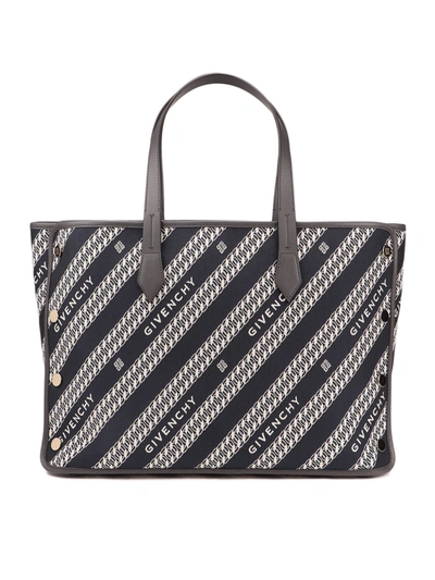 Shop Givenchy Md Bond Bag In Blu/bianco