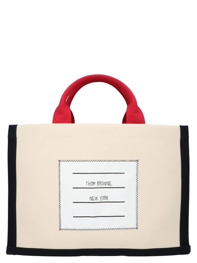 Shop Thom Browne Bag In Off White