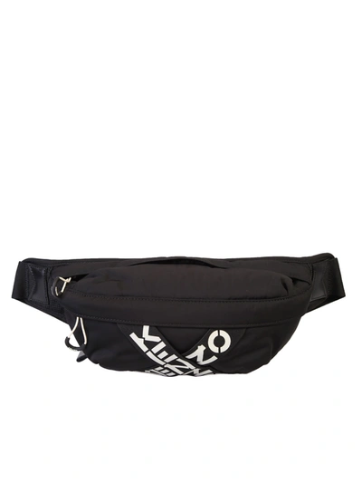 Shop Kenzo Branded Belt Bag In Black