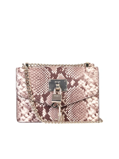 Shop Dkny Snakeskin Print Elissa Bag In Grey