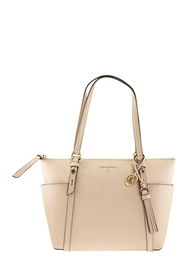 Shop Michael Kors Nomad Medium Leather Tote In Soft Pink