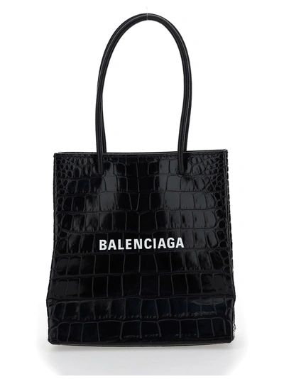Shop Balenciaga Shopping Tote Bag Xxs In Nero