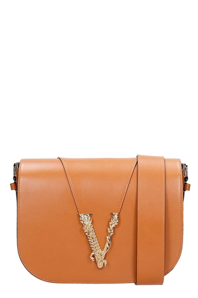 Shop Versace Shoulder Bag In Leather Color Leather