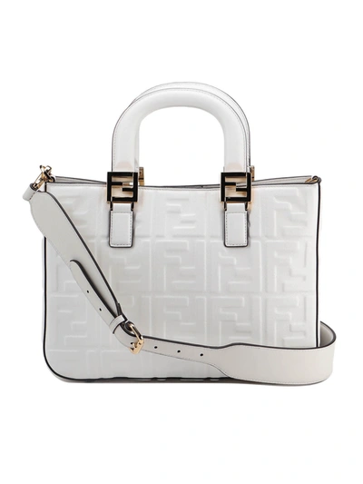 Shop Fendi Tote In Bianco/oro