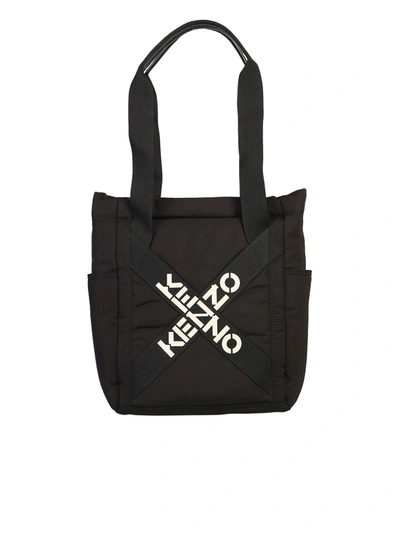 Shop Kenzo Branded Tote Bag In Black