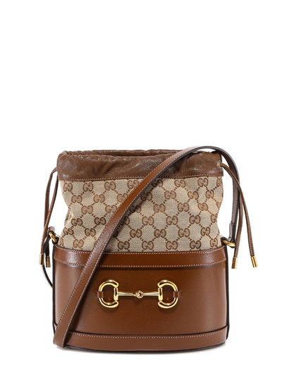 Shop Gucci Horsebit 1955 Bucket Bag In Brown