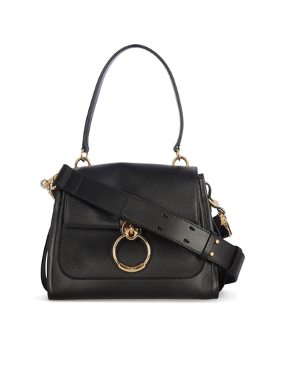 Shop Chloé Tess Small Daybag Shiny Calf In Black