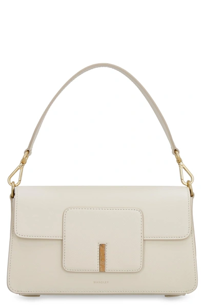 Shop Wandler Georgia Saffiano Leather Shoulder Bag In Panna