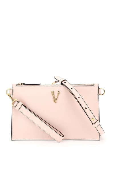Shop Versace Virtus Clutch In Rosa Cipria Oro Tribute (pink)