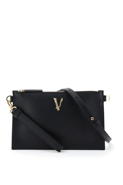 Shop Versace Virtus Clutch In Nero Oro Tribute (black)