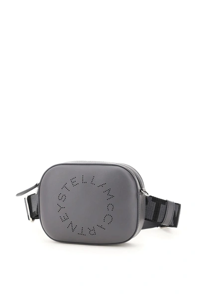Shop Stella Mccartney Beltbag With Perforated Logo In Slate (grey)