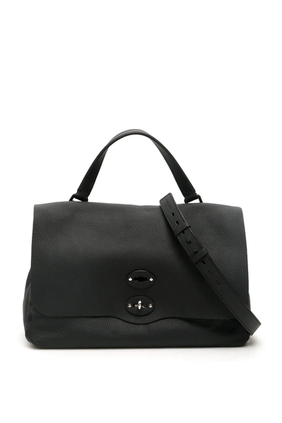 Shop Zanellato Pura Postina M Bag In Etna (black)