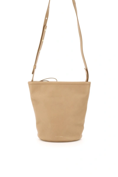 Shop Mansur Gavriel Bucket Bag With Zip In Nocciola (beige)