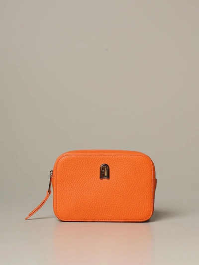 Shop Furla 1927 Belt Bag In Grained Leather In Orange