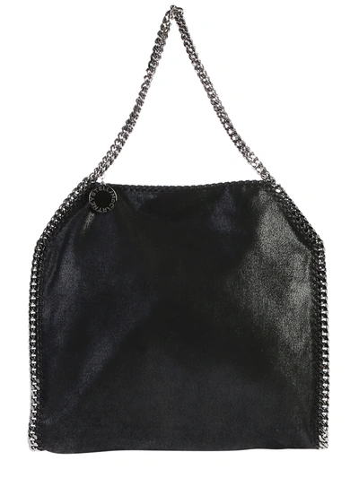 Shop Stella Mccartney Black Falabella Double Chain Bag