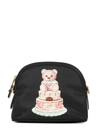 Shop Moschino Cake Teddy Bear Shoulder Bag In Black