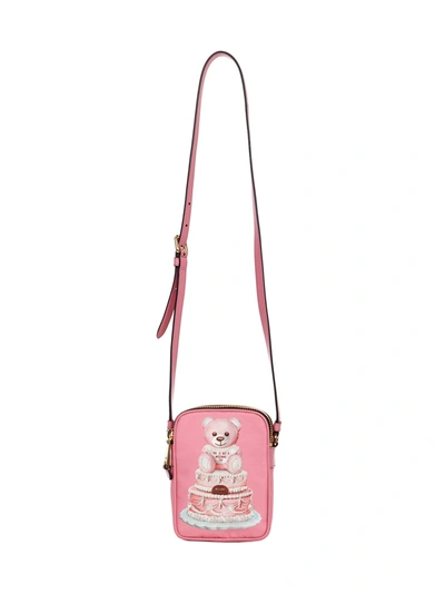 Shop Moschino Teddy Bear Cake Shoulder Bag In Pink