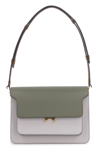 Shop Marni Trunk Leather Shoulder Bag In Multicolor