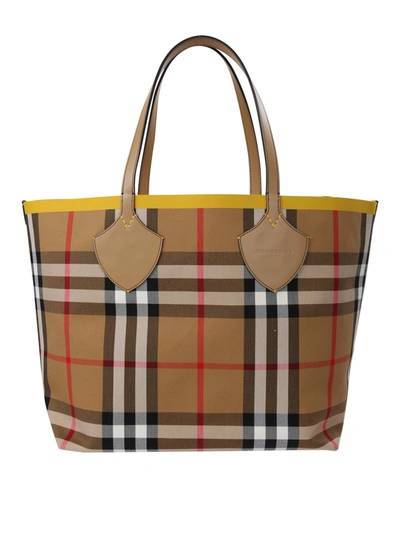 Shop Burberry Hand Bag In Yellow