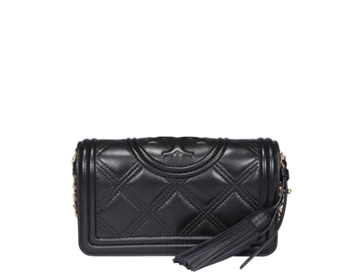 Shop Tory Burch Fleming Crossbody Wallet In Black