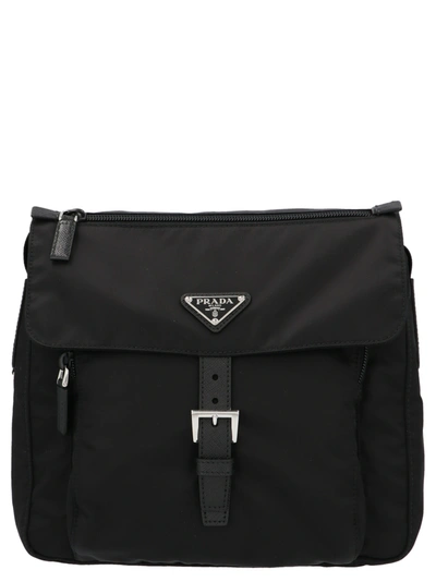 Shop Prada Messenger Small Bag In Nero