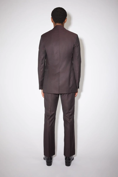Shop Acne Studios Slim Suit Jacket Aubergine Purple