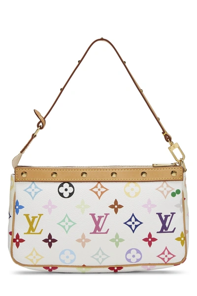 Pre-owned Louis Vuitton Takashi Murakami X  White Monogram Multicolore Pochette Accessoires