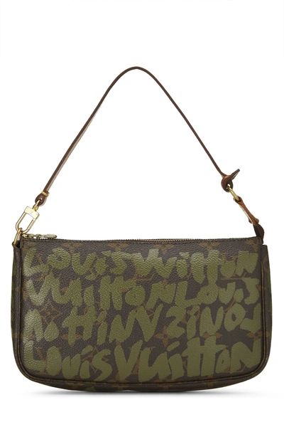 Pre-owned Louis Vuitton Stephen Sprouse X  Green Monogram Graffiti Pochette Accessoires