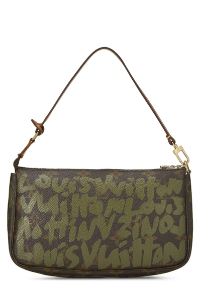 Pre-owned Louis Vuitton Stephen Sprouse X  Green Monogram Graffiti Pochette Accessoires
