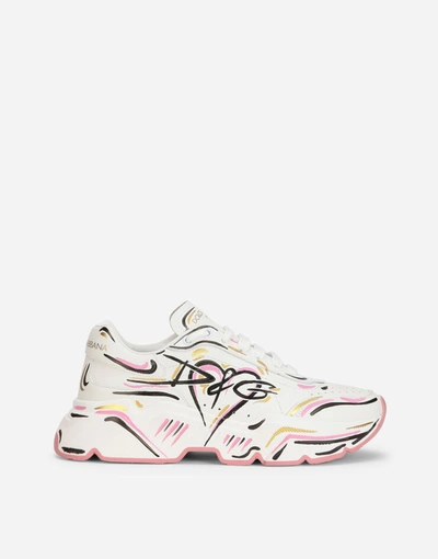 Shop Dolce & Gabbana Hand-painted Calfskin Nappa Daymaster Sneakers