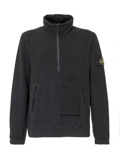 Shop Stone Island Zip In Black