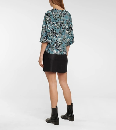 Shop Velvet Sharla Floral Blouse In Blue